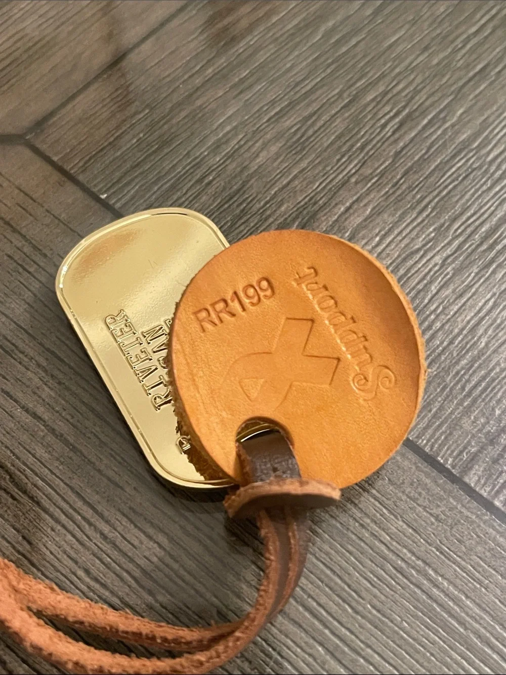 R. Riveter Signature Support Tag and Metal Dog Tag - Bag Hangtag